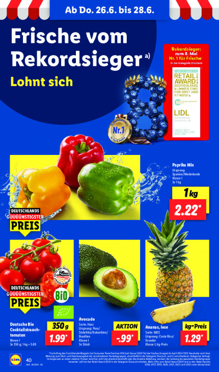 Lidl Angebote ab 23.06.25 bis 28.06.25