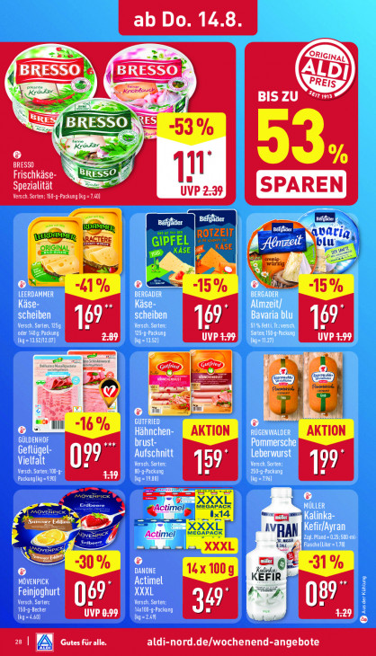 Aldi Nord Angebote ab 11.08.25 bis 16.08.25