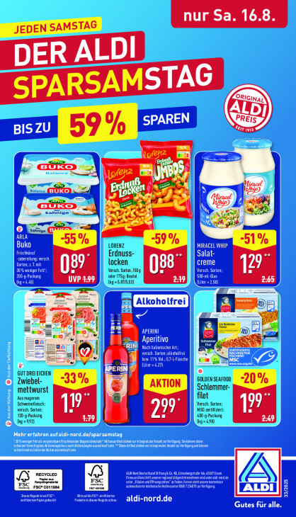 Aldi Nord Angebote ab 11.08.25 bis 16.08.25