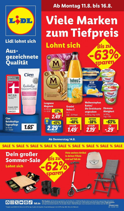 Lidl Angebote ab 11.08.25 bis 16.08.25