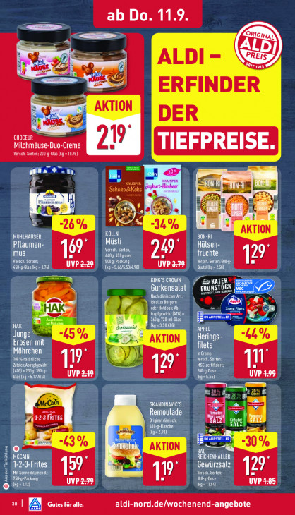 Aldi Nord Angebote ab 08.09.25 bis 13.09.25