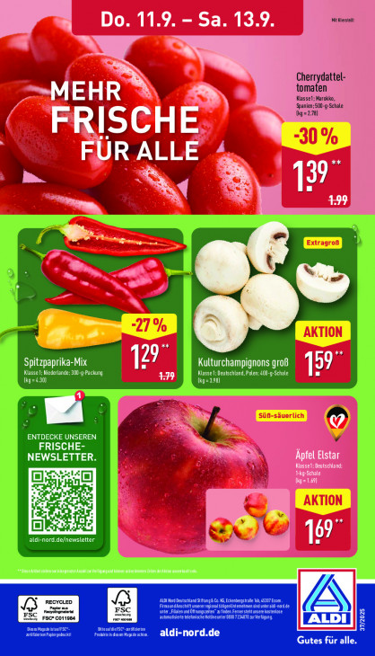 Aldi Nord Angebote ab 08.09.25 bis 13.09.25