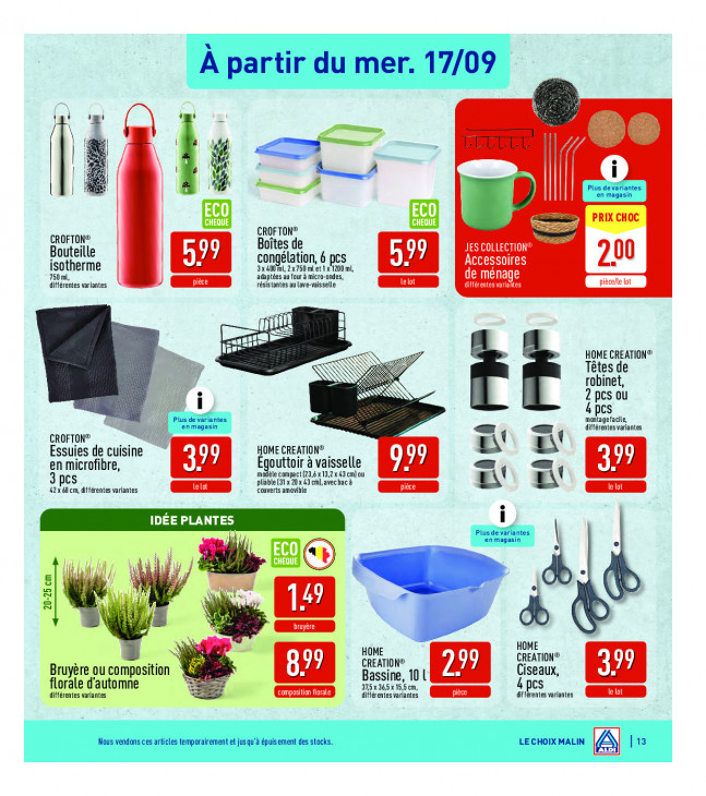 Aldi Dépliant 15.09.2025