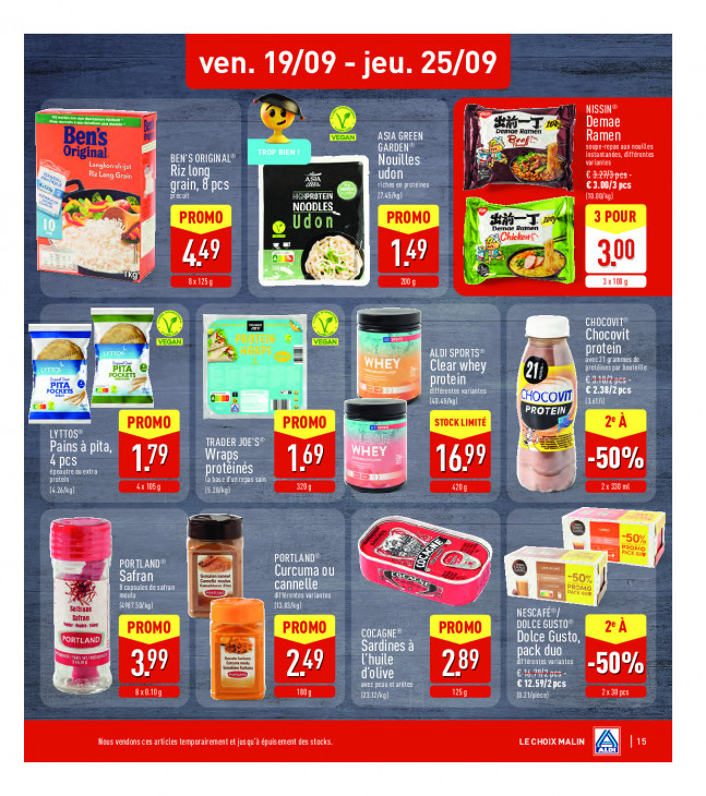 Aldi Dépliant 15.09.2025