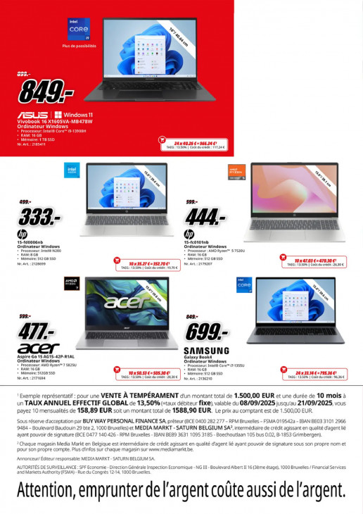 Media Markt Dépliant 08.09.2025