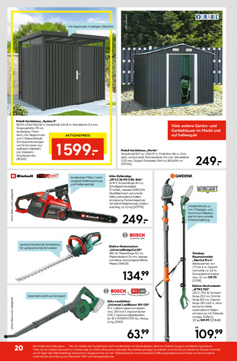 Hellweg Baumarkt Angebote ab 15.09.25 bis 20.09.25