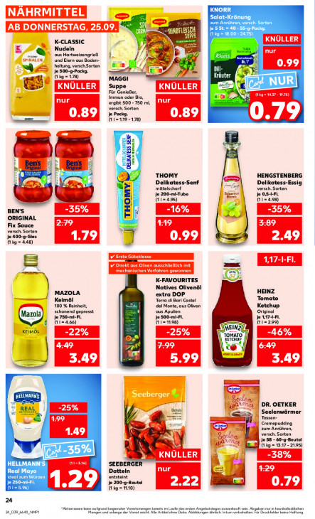 Kaufland Angebote ab 25.09.25 bis 01.10.25