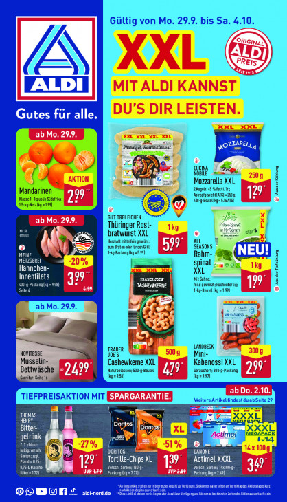 Aldi Nord Angebote ab 29.09.25 bis 04.10.25