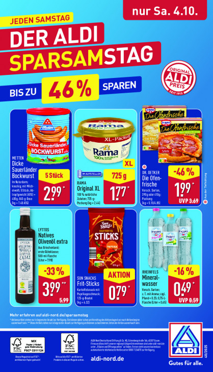 Aldi Nord Angebote ab 29.09.25 bis 04.10.25