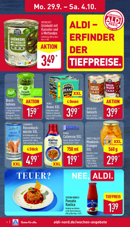Aldi Nord Angebote ab 29.09.25 bis 04.10.25