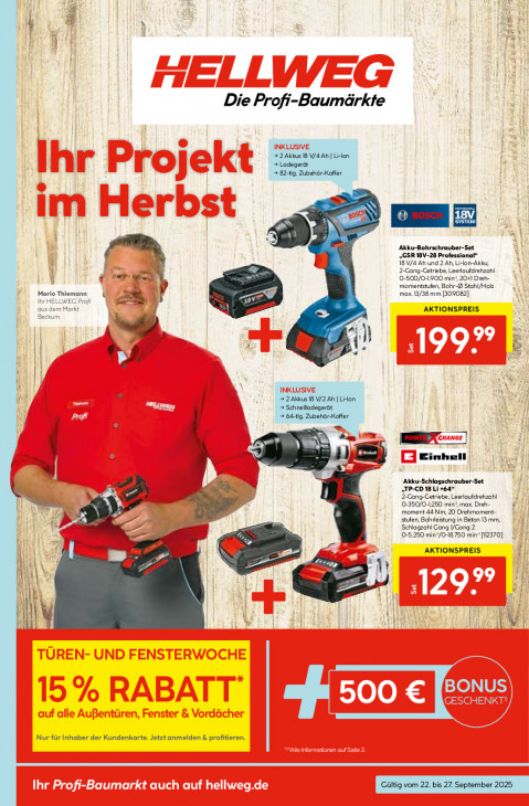 Hellweg Baumarkt Angebote ab 22.09.25 bis 27.09.25