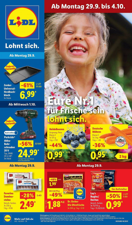 Lidl Angebote ab 29.09.25 bis 04.10.25