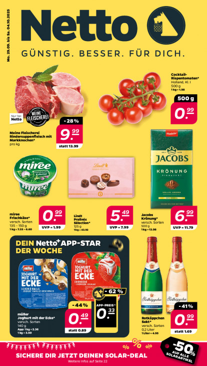 Netto Angebote ab 29.09.25 bis 04.10.25