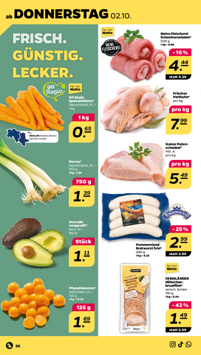 Netto Angebote ab 29.09.25 bis 04.10.25