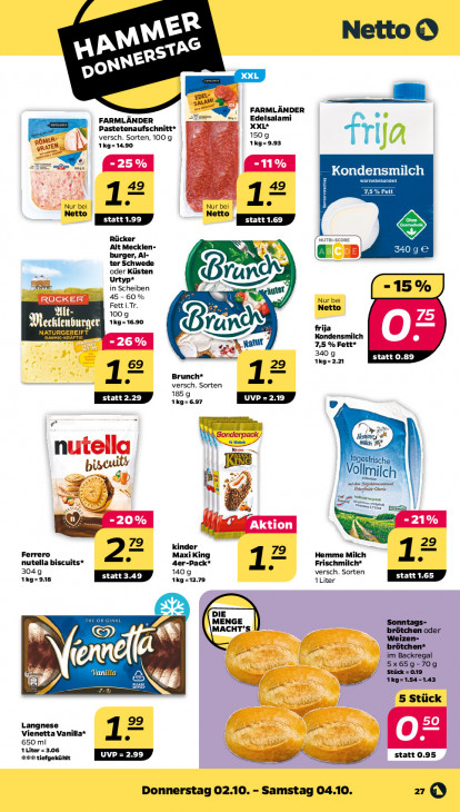 Netto Angebote ab 29.09.25 bis 04.10.25
