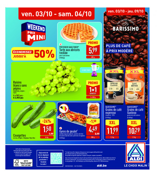 Aldi Dépliant 29.09.2025