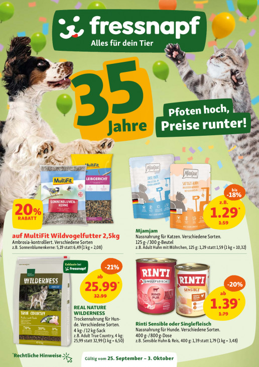 Fressnapf Angebote ab 25.09.25 bis 03.10.25