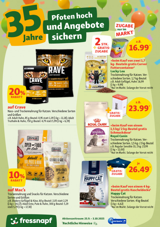 Fressnapf Angebote ab 25.09.25 bis 03.10.25