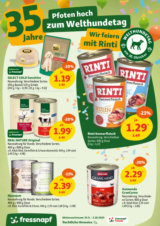 Fressnapf Angebote ab 25.09.25 bis 03.10.25