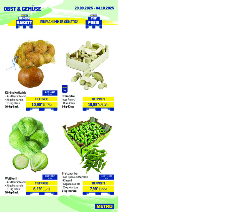 Metro Angebote ab 29.09.25 bis 04.10.25