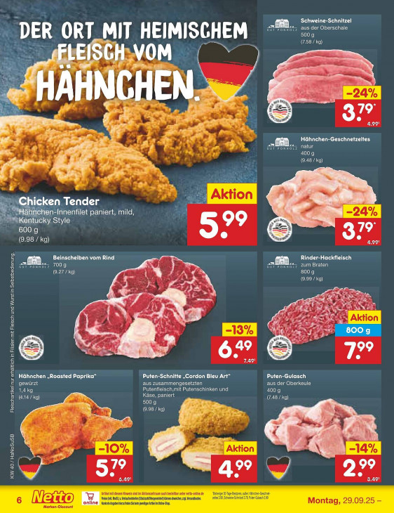 Netto Angebote ab 29.09.25 bis 04.10.25