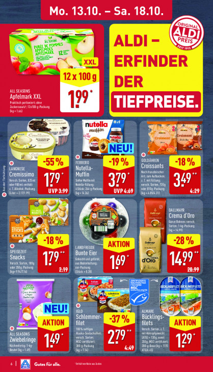 Aldi Nord Angebote ab 13.10.25 bis 18.10.25