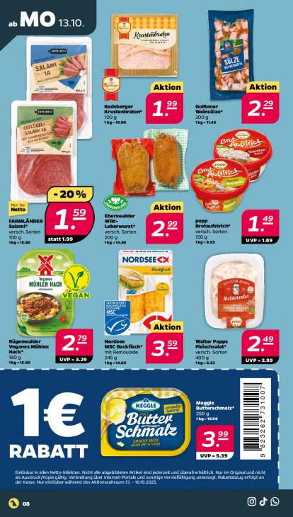 Netto Angebote ab 13.10.25 bis 18.10.25