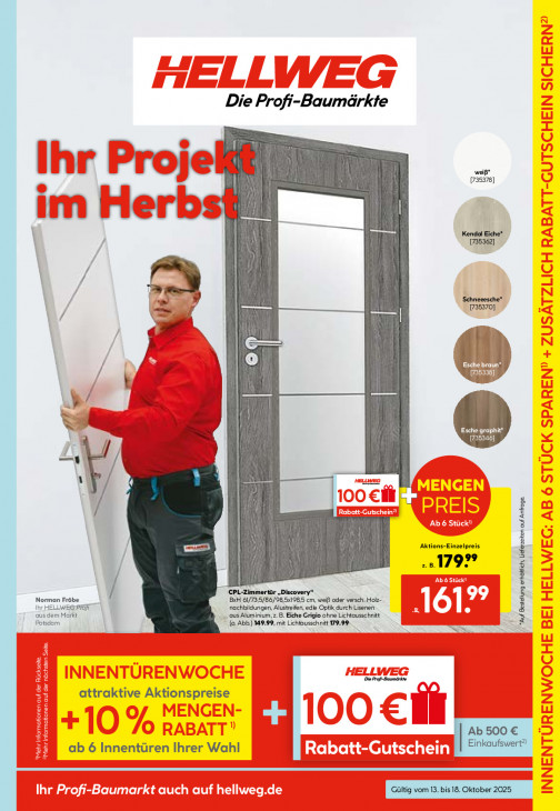 Hellweg Baumarkt Angebote ab 13.10.25 bis 18.10.25