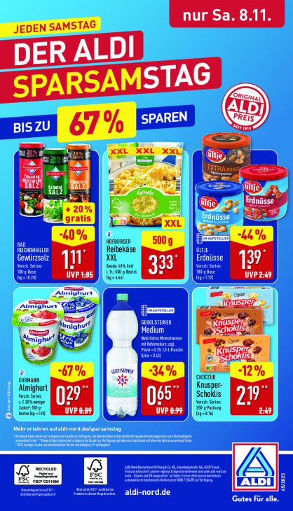 Aldi Nord Angebote ab 03.11.25 bis 08.11.25