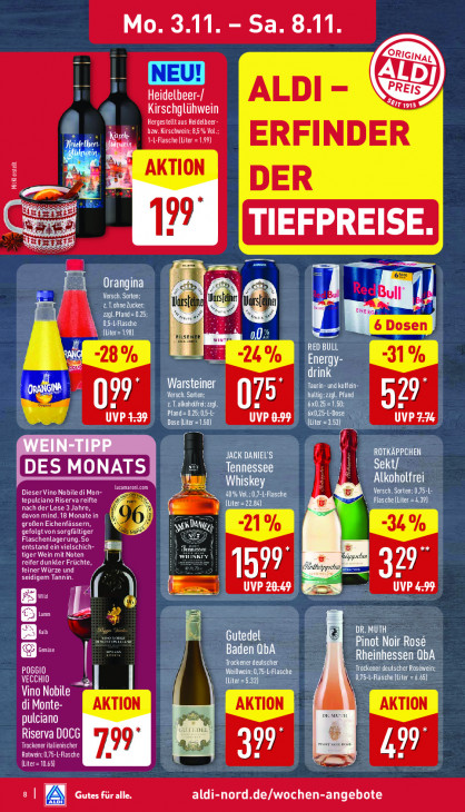 Aldi Nord Angebote ab 03.11.25 bis 08.11.25