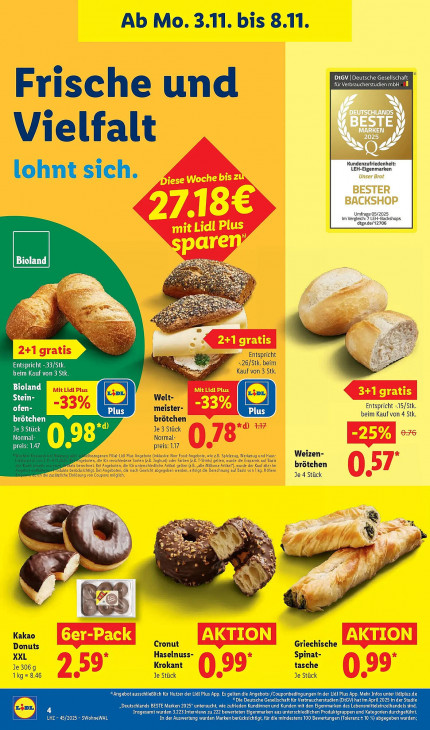 Lidl Angebote ab 03.11.25 bis 08.11.25
