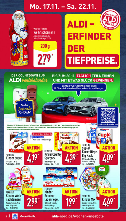 Aldi Nord Angebote ab 17.11.25 bis 22.11.25