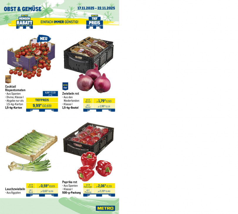 Metro Angebote ab 17.11.25 bis 22.11.25