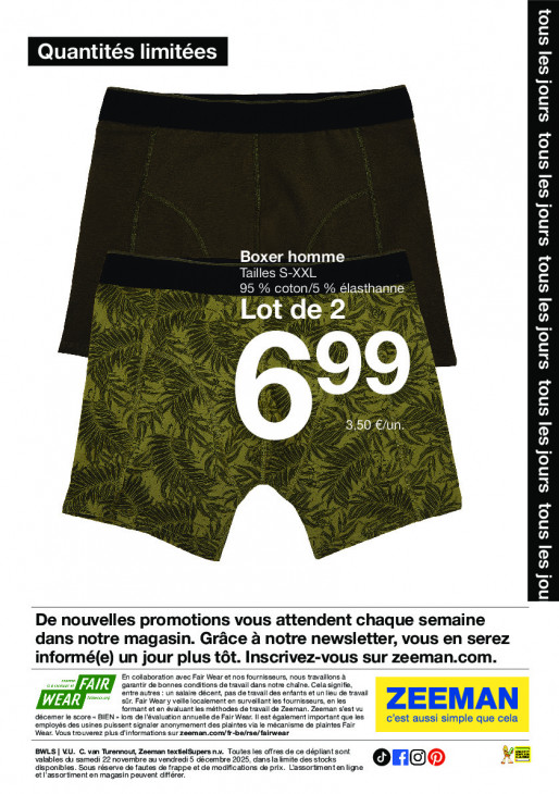 Zeeman Dépliant 22.11.2025