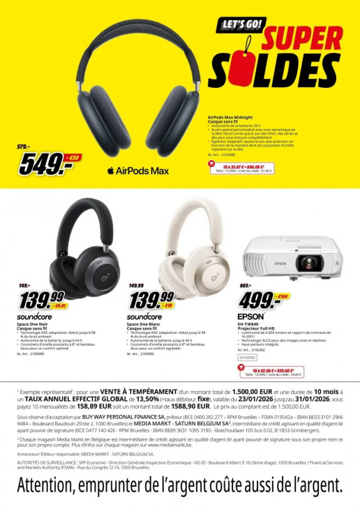 MediaMarkt Dépliant 26.01.2026