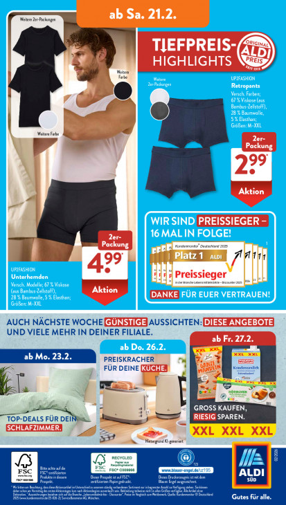 Aldi Süd Angebote ab 16.02.26 bis 21.02.26