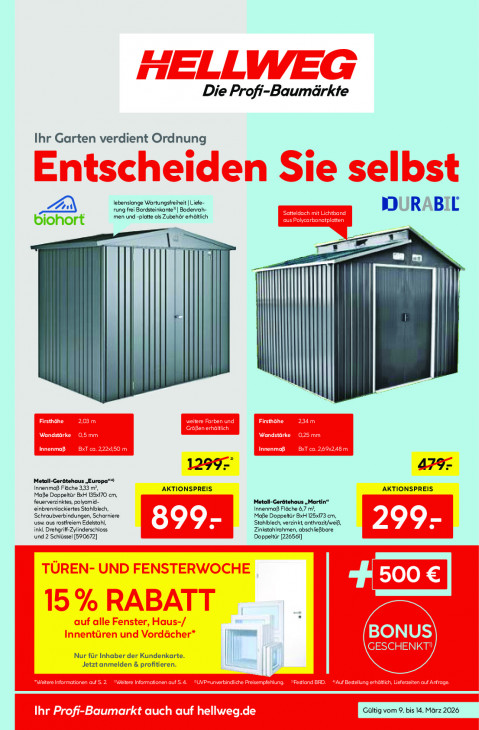 Hellweg Baumarkt Angebote ab 09.03.26 bis 14.03.26