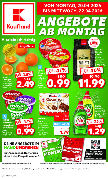 Kaufland Angebote ab 20.04.26 bis 22.04.26
