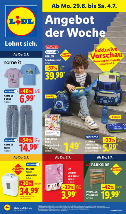 Lidl Angebote ab 29.06.26 - bis 04.07.26