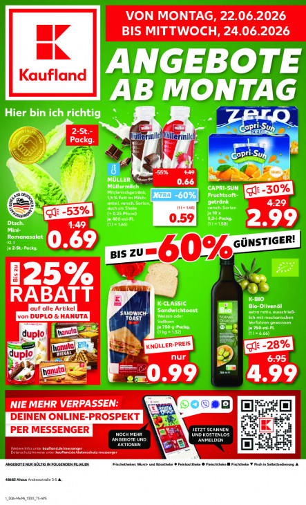 Kaufland Angebote ab 22.06.26 - bis 24.06.26