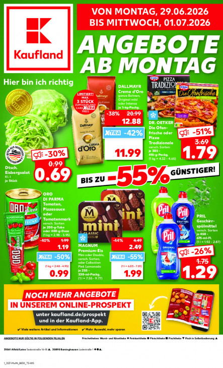 Kaufland Angebote ab 29.06.26 - bis 01.07.26