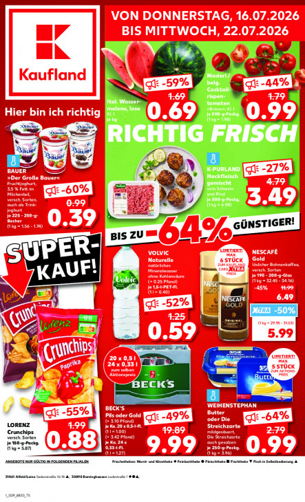 Kaufland Angebote ab 16.07.26 - bis 22.07.26