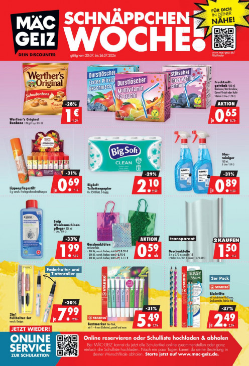 Mäc Geiz Angebote ab 20.07.26 - bis 26.07.26