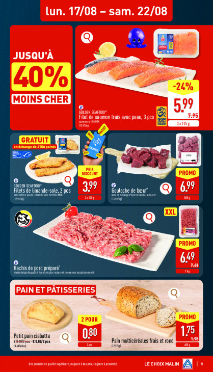 Aldi Dépliant 17.08.2026